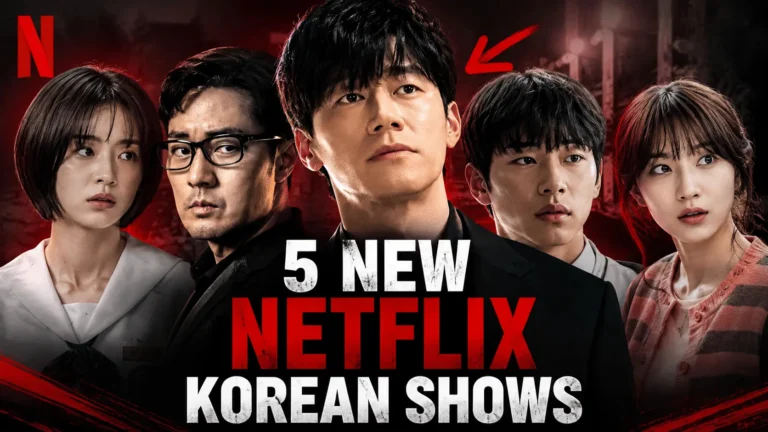 Featured image showing five new Korean shows on Netflix, including Teach You a Lesson, Notes from the Last Row, Agent Kim Reactivated, If Wishes Could Kill, and The WONDERfools.