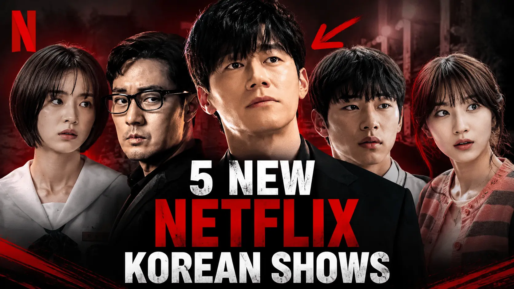 Featured image showing five new Korean shows on Netflix, including Teach You a Lesson, Notes from the Last Row, Agent Kim Reactivated, If Wishes Could Kill, and The WONDERfools.