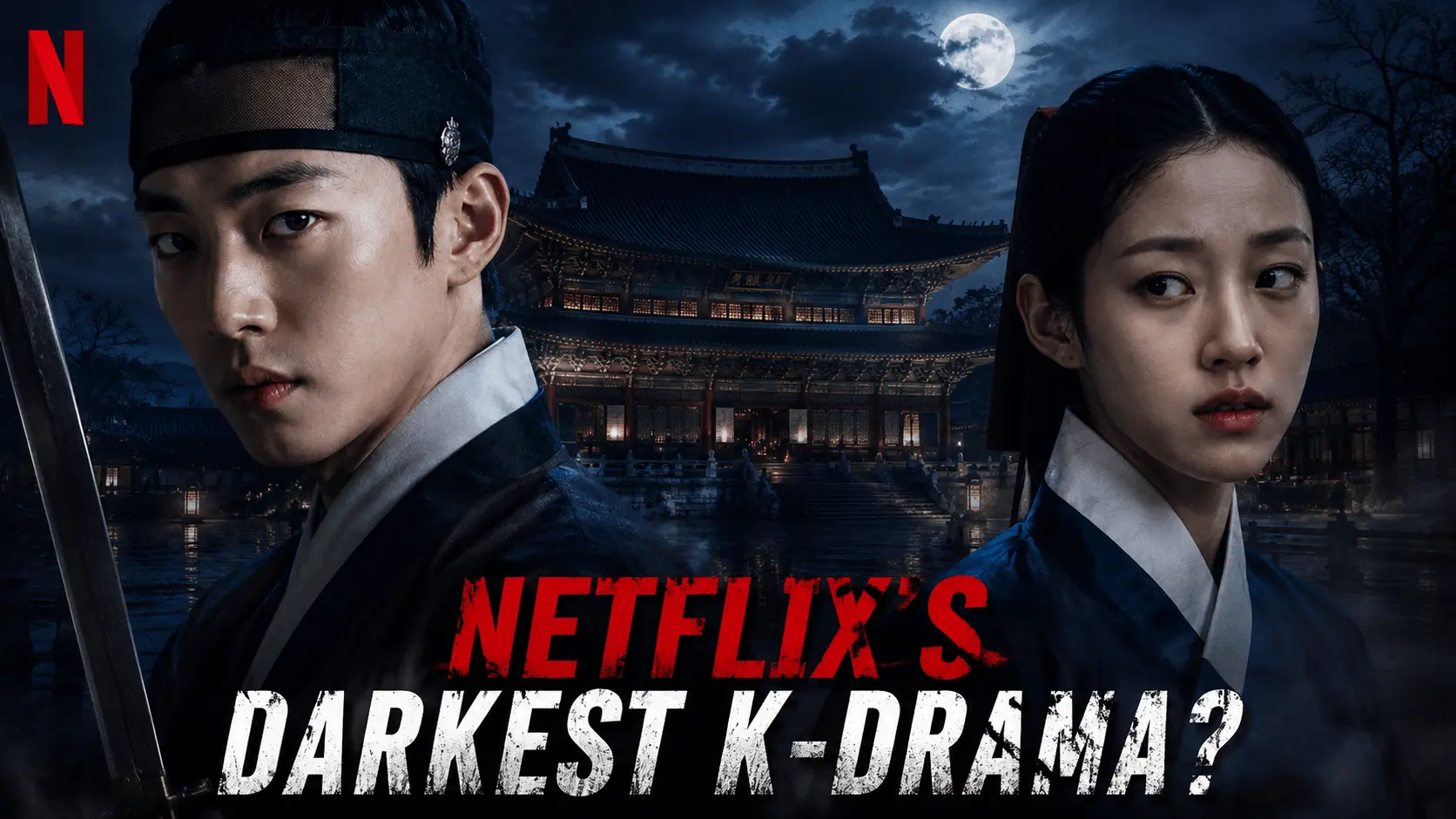 Nam Joo-hyuk and Roh Yoon-seo in Netflix's The East Palace K-Drama with a haunted palace backdrop.
